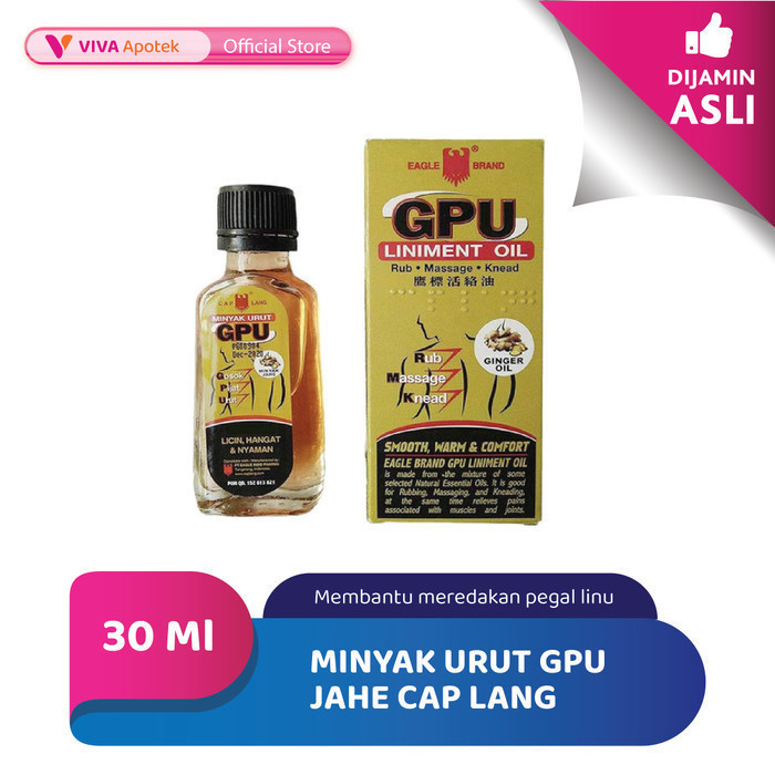 Minyak urut GPU Jahe Cap Lang untuk Meredakan Nyeri Otot (30 ml)