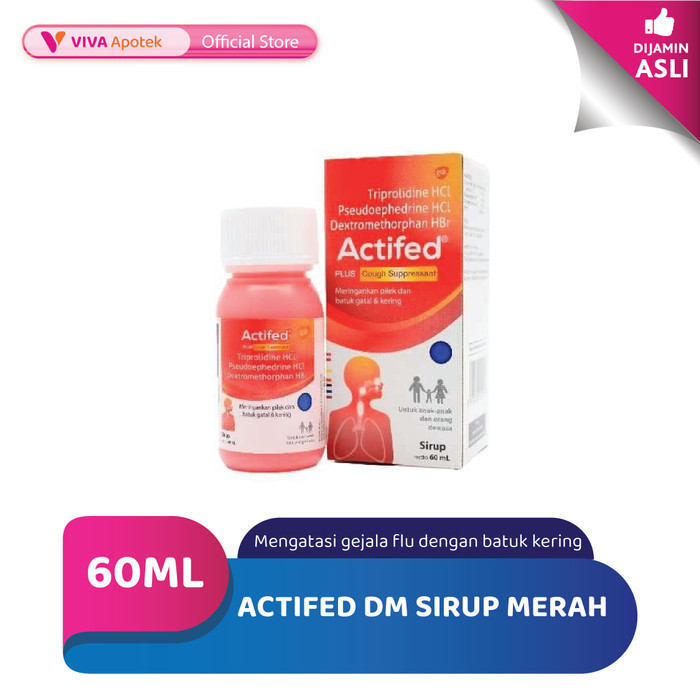 Actifed Merah Sirup Meringankan Pilek, Batuk Gatal & Kering (60 ml)