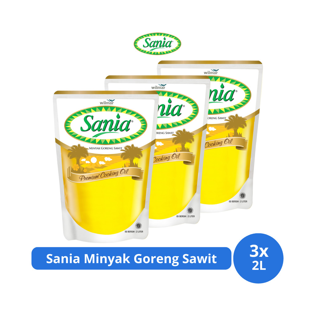 

Sania Minyak Goreng Sawit Premium Cooking Oil Pouch 2L x 3 pcs