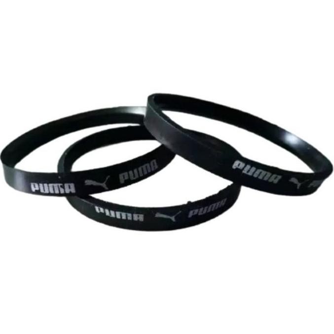 Gelang karet pria wanita keren fashion sporty hitam BRANDED