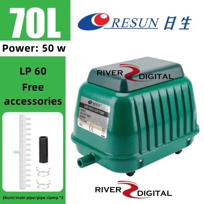 Resun Lp60 Lp-60 Pompa Udara Aerator Air Pump Aquarium Kolam Ikan Koi Harga Spesial