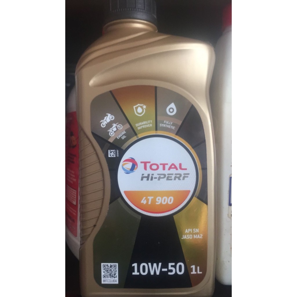 OLI MESIN MOTOR TOTAL 4T 900 HI PERF SAE 10W-50 UKURAN 1 LITER