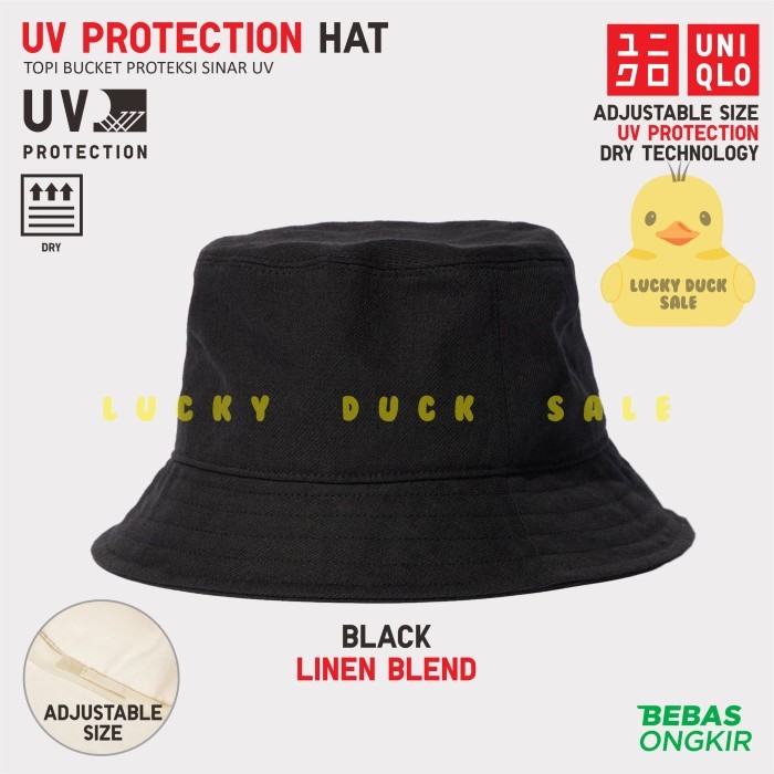 Jual Uniqlo Uv Protection Pile Bucket Hat Metro Denim Topi Corduroy Linen