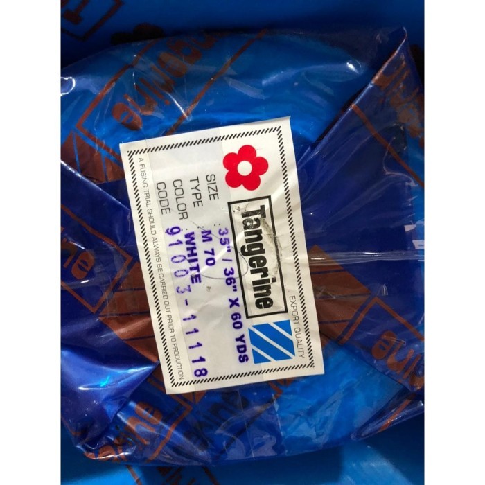 Kain Keras Interlining Tangerine M70 Putih 35"/36" 60Y