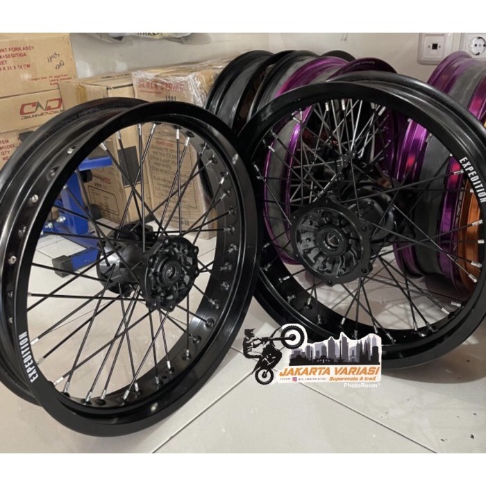 WHEELSET VELG SUPERMOTO WR155 WR 155 FULL CNC VELG EXPEDITION 300 350