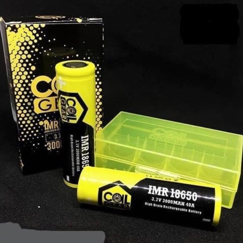 Kekinian Baterai 18650 Original Coil Gear Kuning 3000Mah - Harga Variasi Diskon
