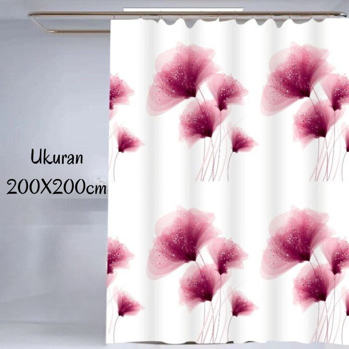 TIRAI PEMBATAS RUANGAN KAMAR MANDI ANTI AIR UKURAN 200X200CM