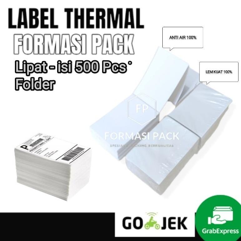 

gjk-25 LABEL STICKER THERMAL 100 X 150 mm 100x150 4x6" isi 500pcs ukuran A6 Original