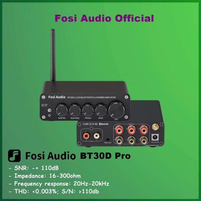 Fosi Audio BT30D Pro BT30 D BT 30D Hi-Fi Bluetooth Receiver Amplifier