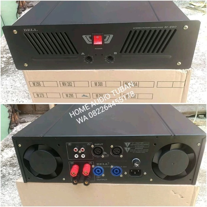 Box power amplifier bell m270 m290 lubang xlr & speakon plus aksesoris