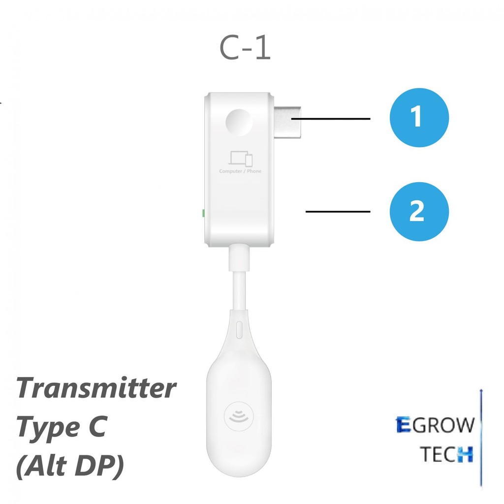 EGROW EZCast Compact Mate 2 HDMI Wireless Receiver and Transmitter Type C DP - C1R1