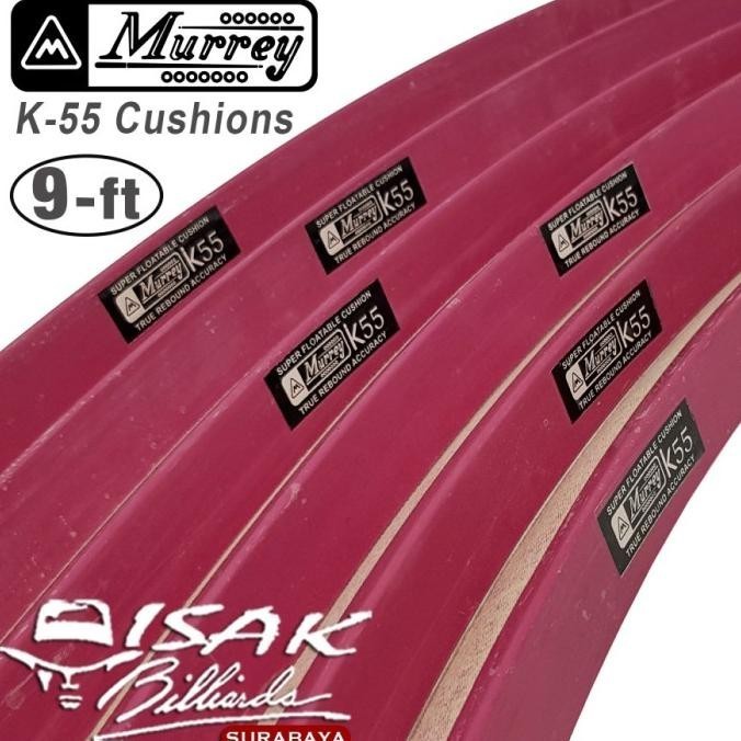 TERLARIS KARET BAN 9-FT MURREY - SET 6 PC - BILLIARD RUBBER CUSHION