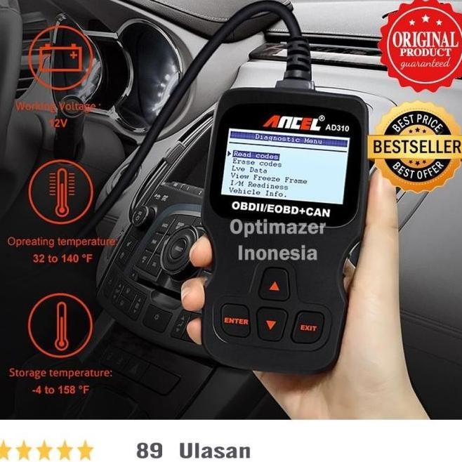 Ready Ancel Ad310 Obd2 Scanner Scan Ecu Diagnostic Tool Scanner Mobil Ori