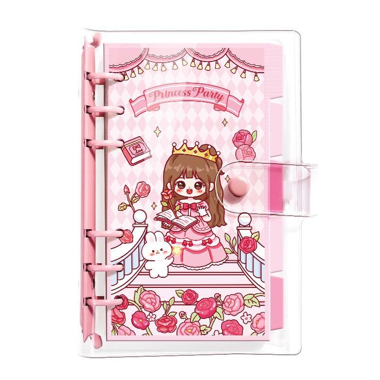 

Ow42 Buku binder A6 aesthetic Buku tulis karakter lucu Spiral notebook loose-leaf cute korea Buku catatan diary DIY Daily planner scrapbook jurnal motif kartun imut Original