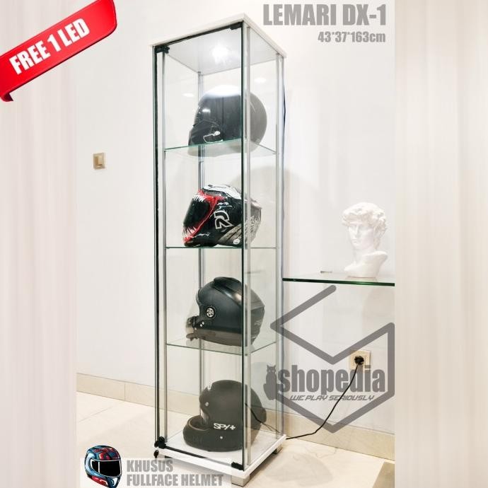 Lemari Pajang Hias Etalase Rak Kaca Display Cabinet 1 Pintu Minimalis JM23