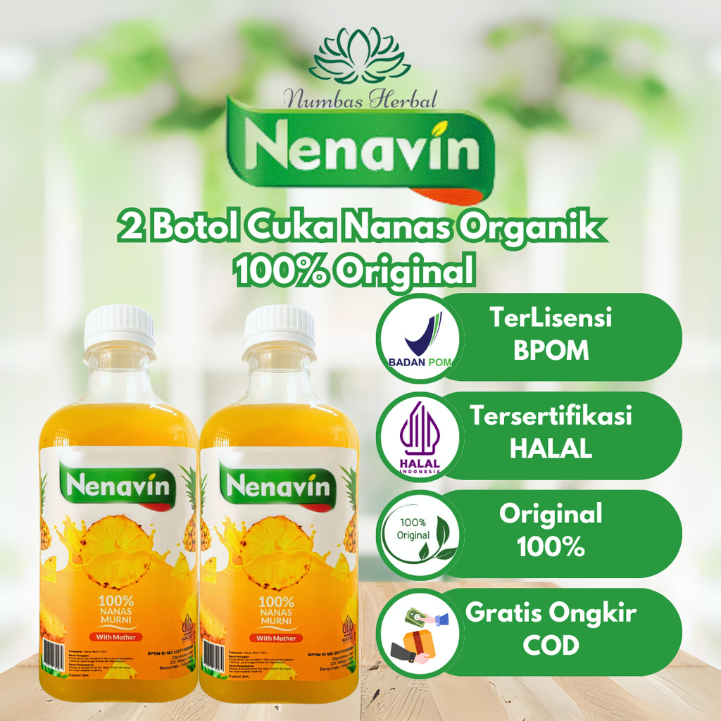 

NENAVIN 2 Botol Cuka Nanas Organik 100% Original