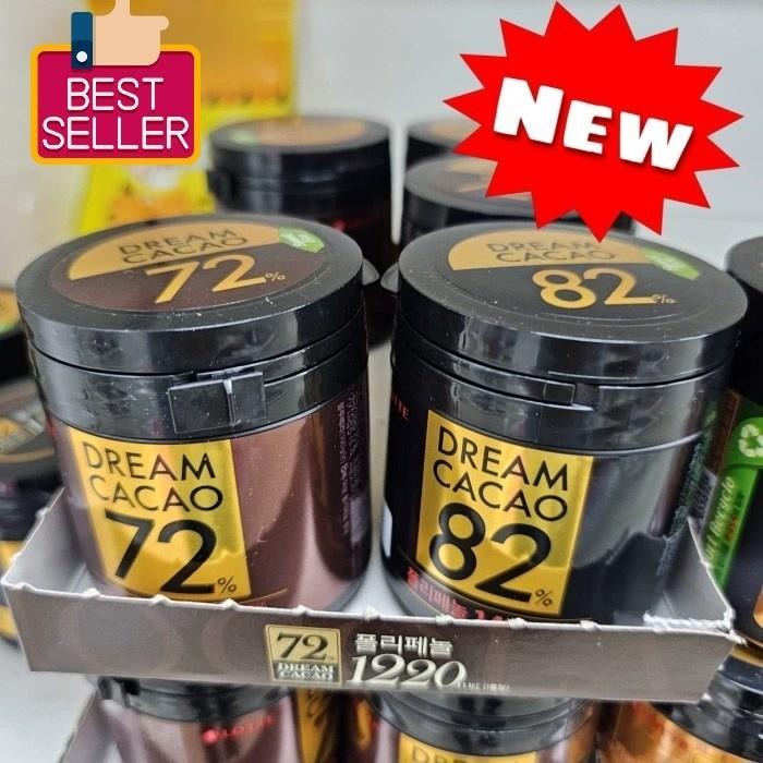 

Lotte Dream Cacao 56 / 72 / 82 / Crunky - Dark Chocolate - Coklat Cube
