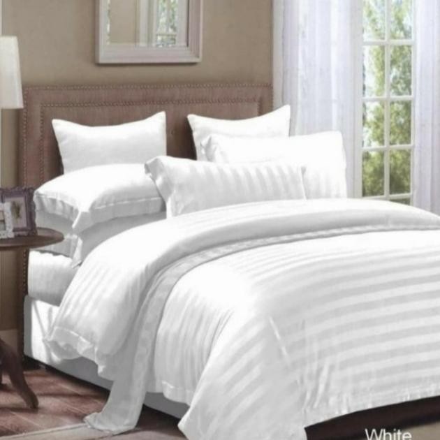 Bedcover + Sprei Set Kingkoil Sutera Tencel Salur/Polos(Chat Warna)