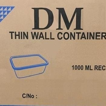 THINWALL DM PERSEGI PANJANG 1000 ML / KOTAK MAKAN PLASTIK PER DUS 2010T