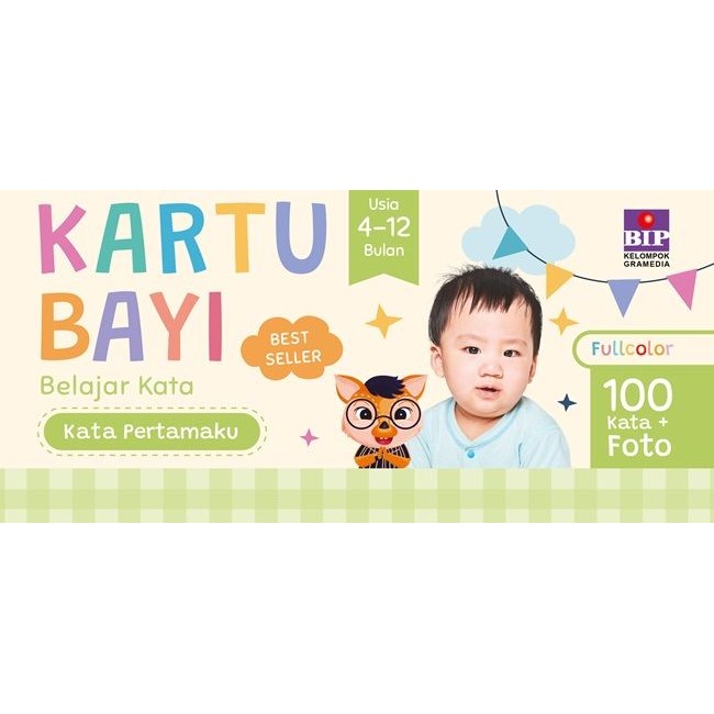 Gramedia Cirebon  - KARTU BAYI BELAJAR KATA: KATA PERTAMAKU (4-12 BULAN)