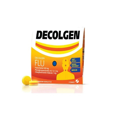 Decolgen 1 Strip isi 4 Tablet / Sakit Kepala/ Pilek / Demam / Radang / Flu / Cold / Pusing