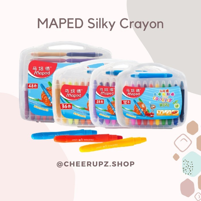 

MAPED Washable Silky Gel Crayon 12/24/36/48 Warna / Crayon Warna Anak