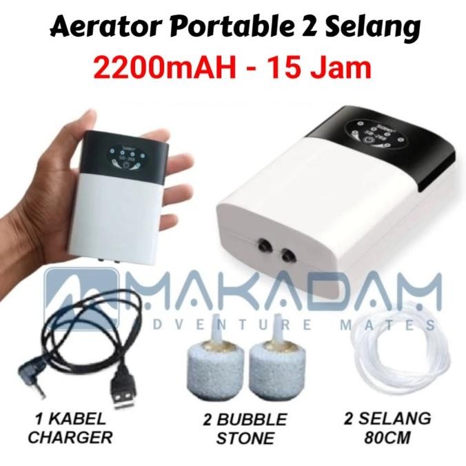 aerator pompa aquarium baterai charger umpan pancing hidup portable