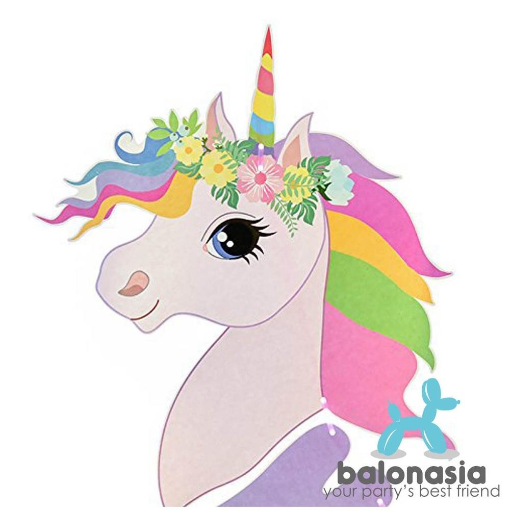Rt-69 Banner Balonasia Banner Unicorn Shape Lucu Ulang Tahun Anak