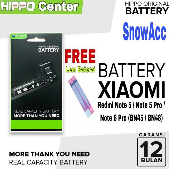 Hippo Baterai XiaoMi Redmi Note 5/Pro 4000mah/BN45 Garansi Resmi Hippo [terbaik]
