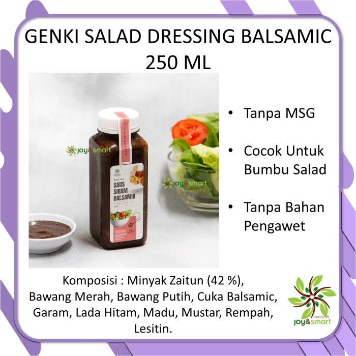 

Ready Joy Smart Genki Balsamic Salad Dressing Saus Siram Balsamik 250Ml