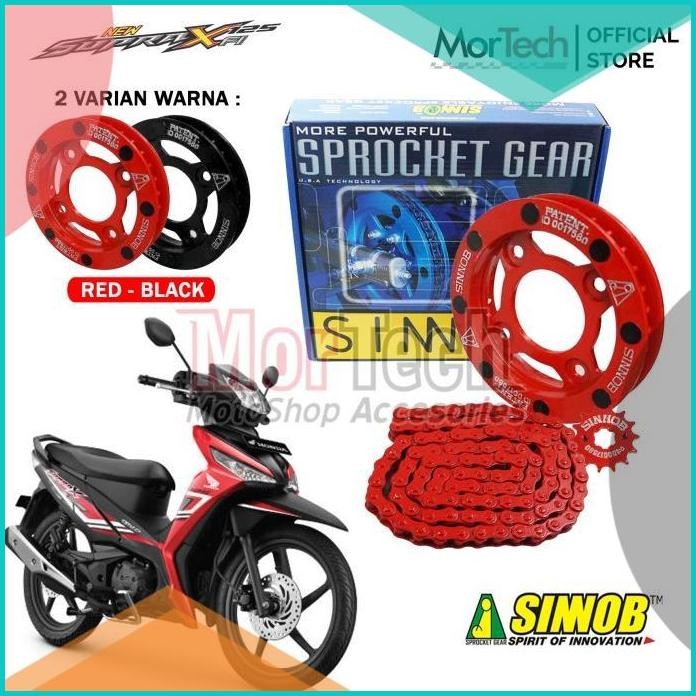 Chain Kit Gear Set Rantai Rante Motor Sinnob Supra X 125 Colour Chain