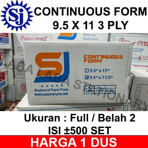 

BEBAS ONGKIR - KERTAS CONTINUOUS FORM 3 PLY 9.5 X 11 SJ PAPER PRINT A4 / RANGKAP