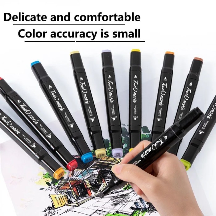 

T E R B A R U 262/204/168/80 Colors Markers Dual Brush Painting Set Pen Manga