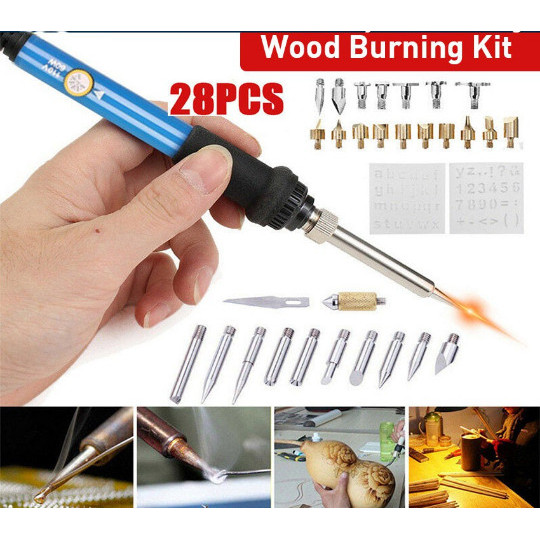 

T E R B A R U 28 in 1 Solder Alat Lukis Bakar Wood Burning Pen Pyrography Set