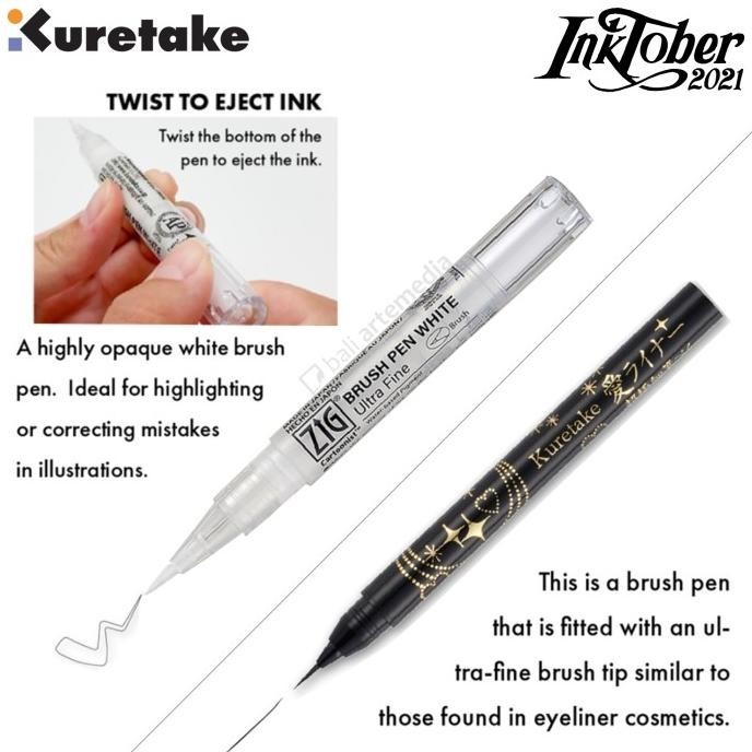 

T E R B A R U Kuretake Zig Black & White Ultra Fine Brush Pen Set (IKTB-21/2V)