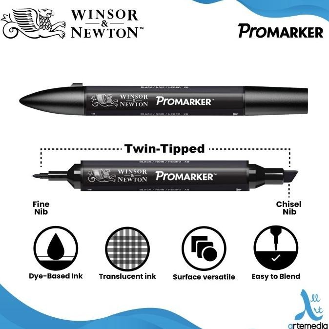 

T E R B A R U Berkualitas Marker Set Wallet 24 Set Promarker Winsor & Newton Brush Pen