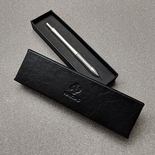 

T E R B A R U Pure Silver Pen with Leather Pen Pouch