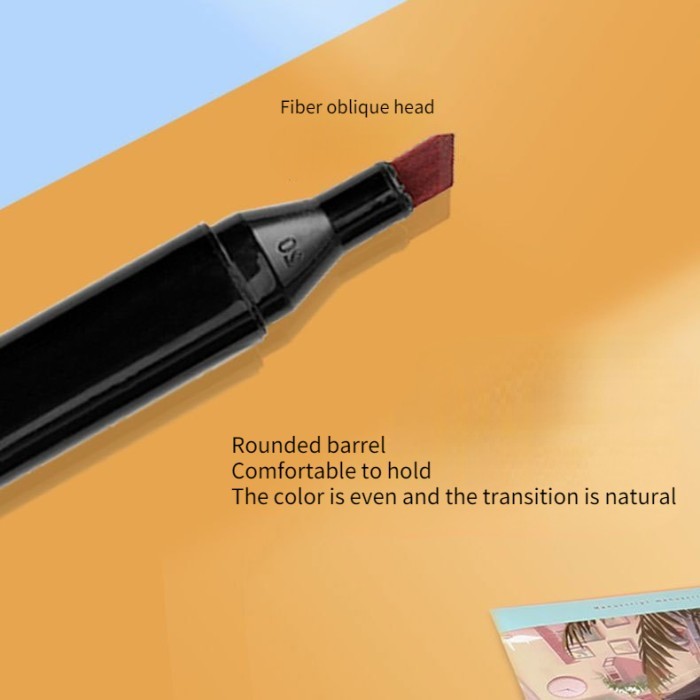 

T E R B A R U 24/48/60/80 Set Pena Spidol Berkepala Ganda Berminyak Warna Kuas Cat