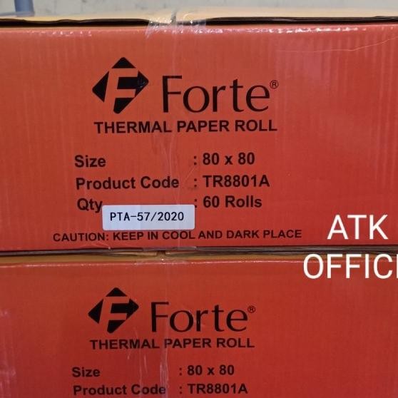 

Kertas Kasir Thermal Roll 80 X 80 Mm Forte Paket Hemat 1Karton(60Roll)