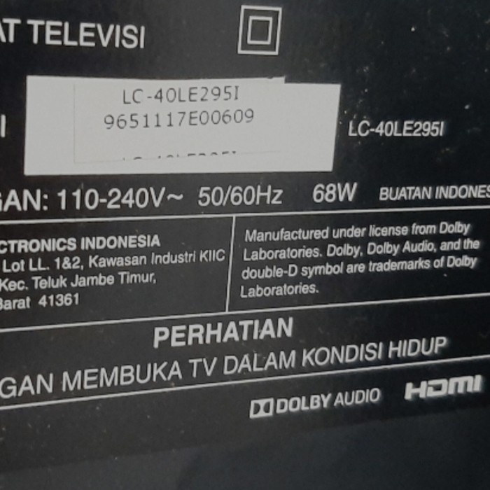 KAKI TV SHARP LC-40LE295I