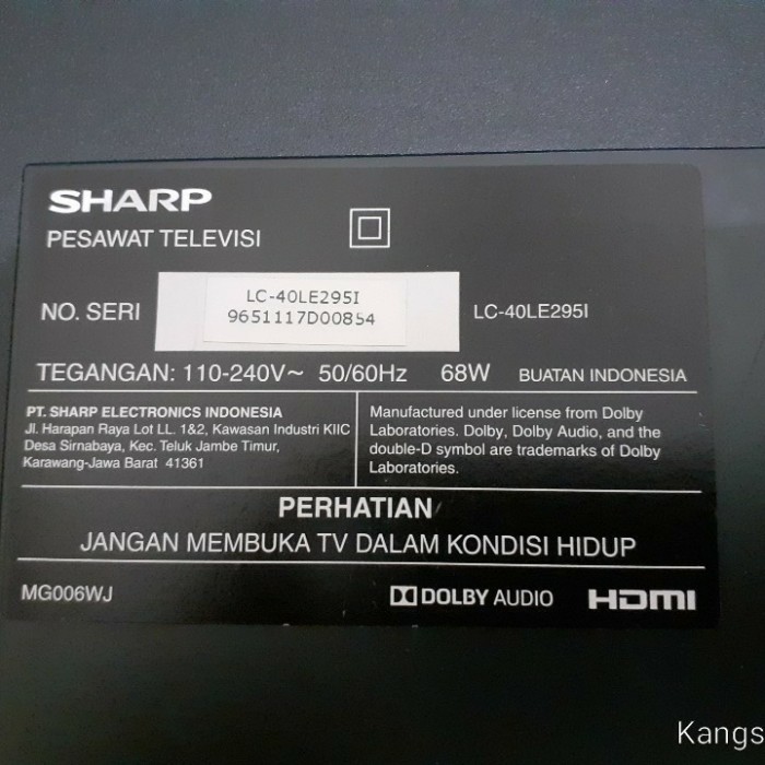 LED BACKLIGH ORIGINAL SHARP 40 inch B473WJZZ