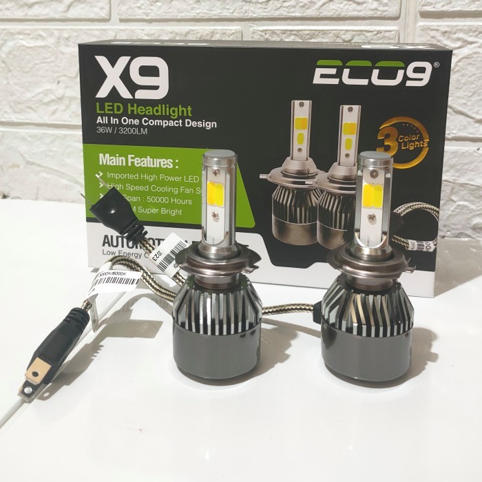 H7 LUMINOS LED MOBIL 3 WARNA HEADLAMP X9 H7 36W BERGARANSI