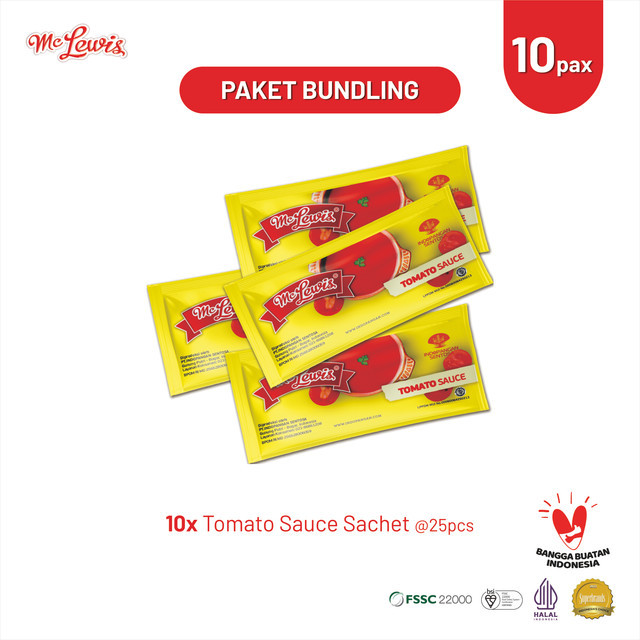 

[Paket Bundle] Mc Lewis Tomato Sauce Sachet 8g x 10 Pack