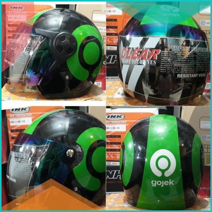 kaca helm gojek new pelangi visor helm gojek 140BZ4 tools