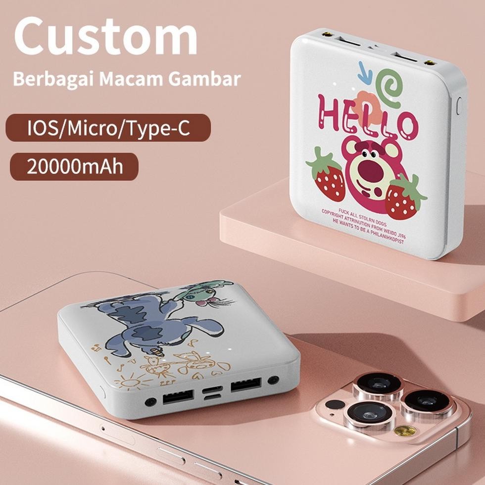 Murah Skcbo Custom Powerbank 20000 Mah  Dual Usb Led Kustom Power Bank Uv Logo  Murah Lucu Mini Ori 