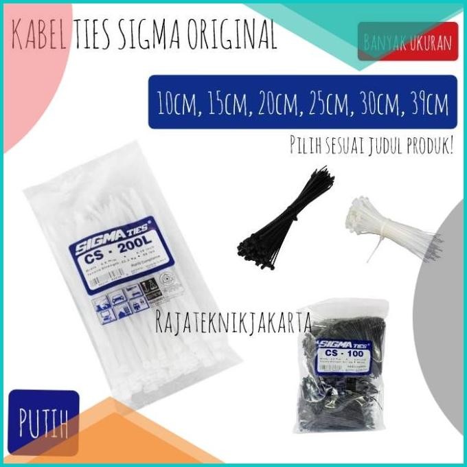 

Kabel Ties / Kabel Tis / Cable Ties Sigma 10 cm Putih (Isi 100 Pcs) 1