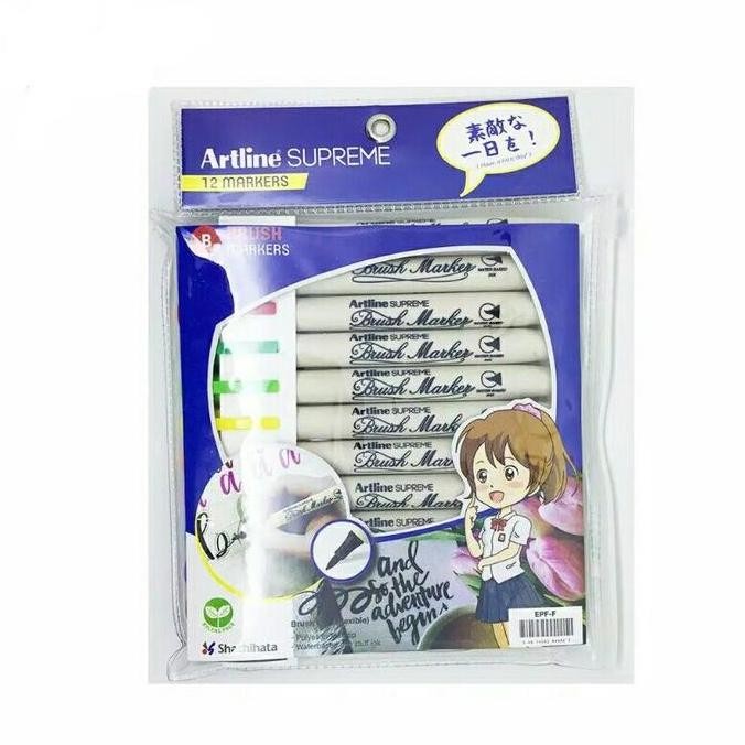 

Spidol Brush Pen Artline Supreme Epf-F Set 12 Warna Original Dan Terpercaya