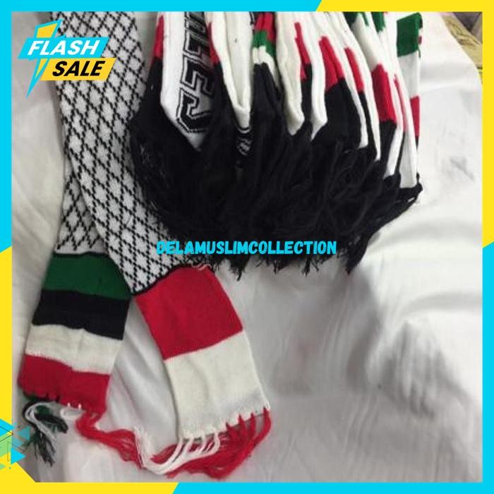 SYAL PALESTINA ORIGINAL RAJUTAN BY DELA MUSLIM COLLECTION CANGGIH
