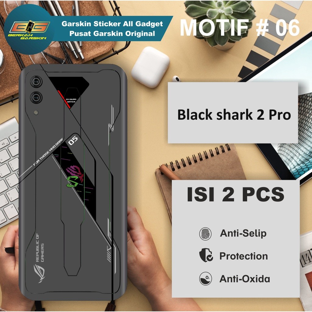 *2Piece* Black Shark 2 Pro Garskin Stiker Casing Custom Bebas Dan Bayar Ditempat