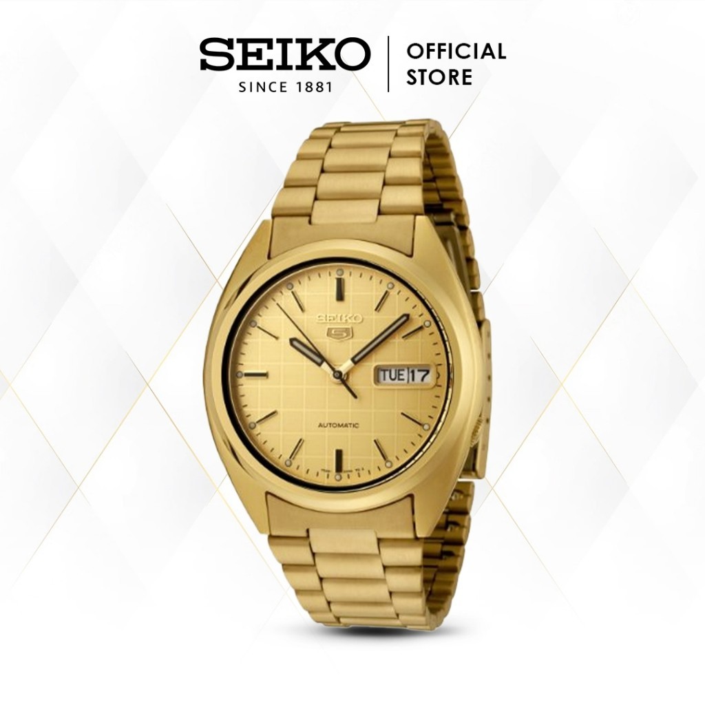 Jam Tangan Pria Seiko 5 Classic Gold SNXL72K1 Automatic Stainless ORI